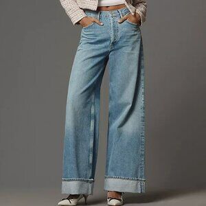 AGOLDE Dame High-Rise Cuffed Wide-Leg Jeans - WORN ONCE